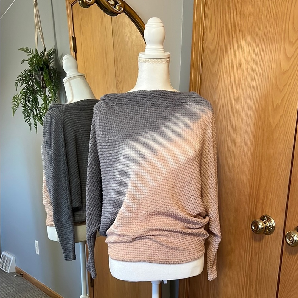 Tie-Dye Waffle Knit Sweater